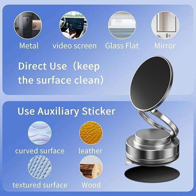 Ultra-Strong Magnetic Vacuum Phone Holder – Hands-Free Viewing Anywhere, for All Smartphones