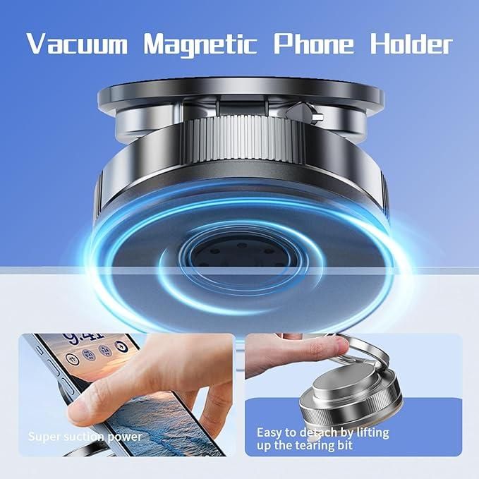 Ultra-Strong Magnetic Vacuum Phone Holder – Hands-Free Viewing Anywhere, for All Smartphones